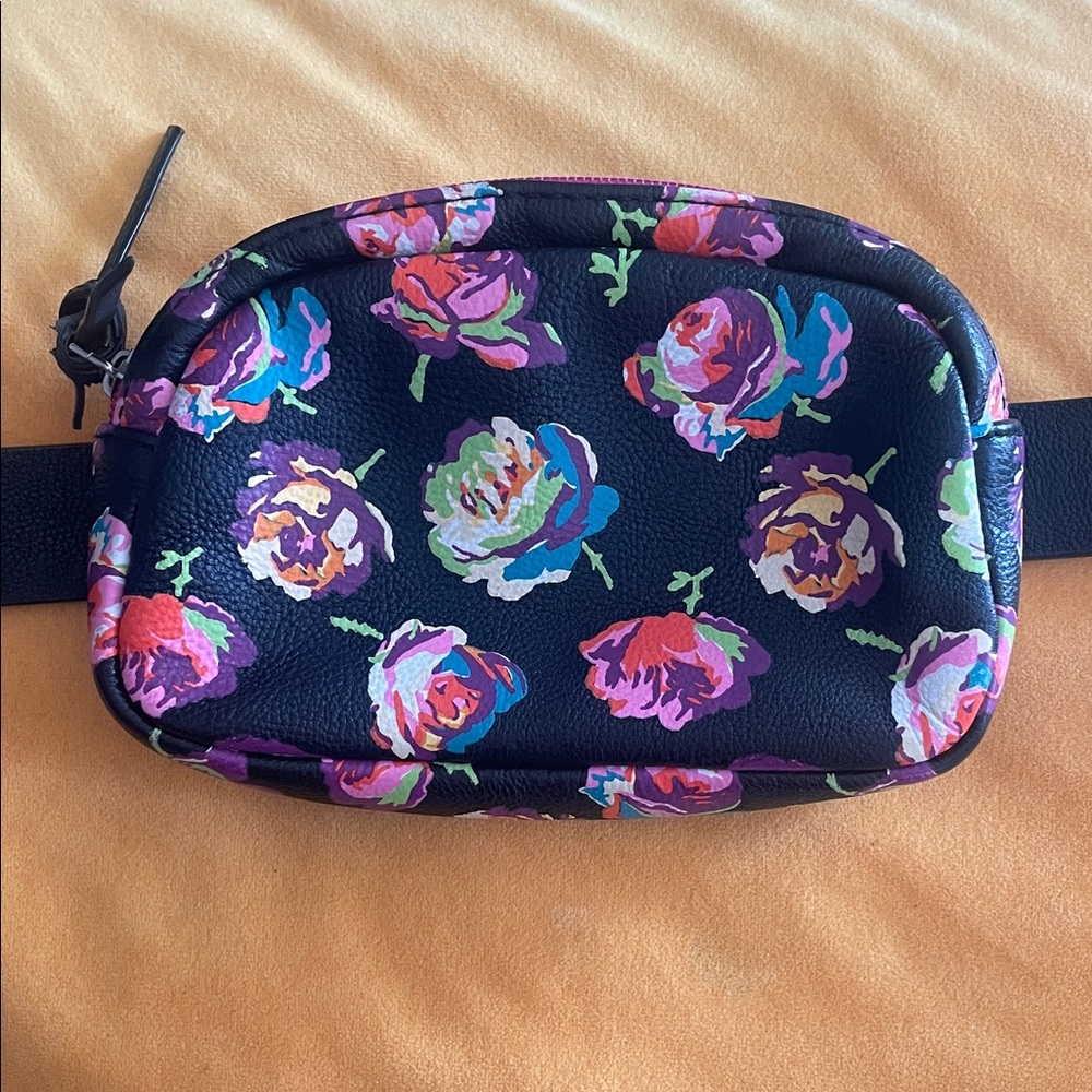 Floral Black Women's Belt Bag